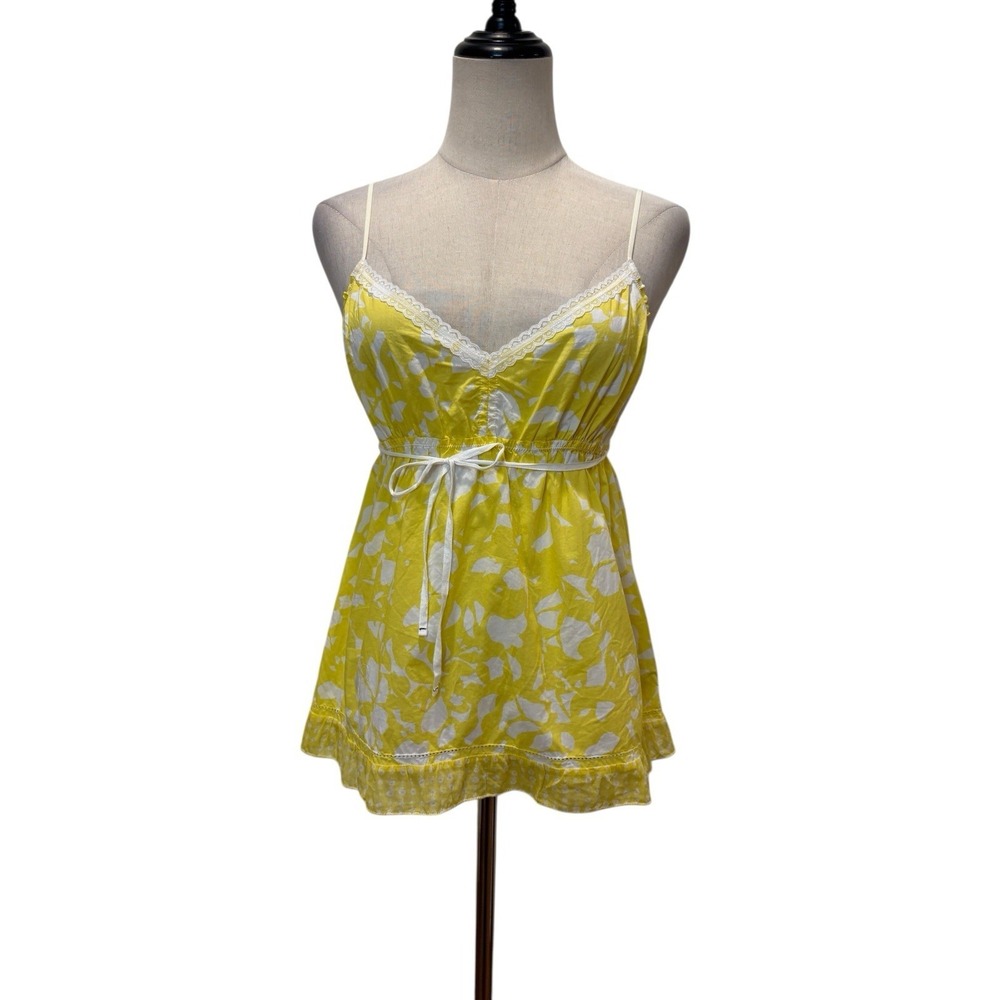 American Eagle Babydoll‎ Tank Camisole Sz 8 Yellow Floral